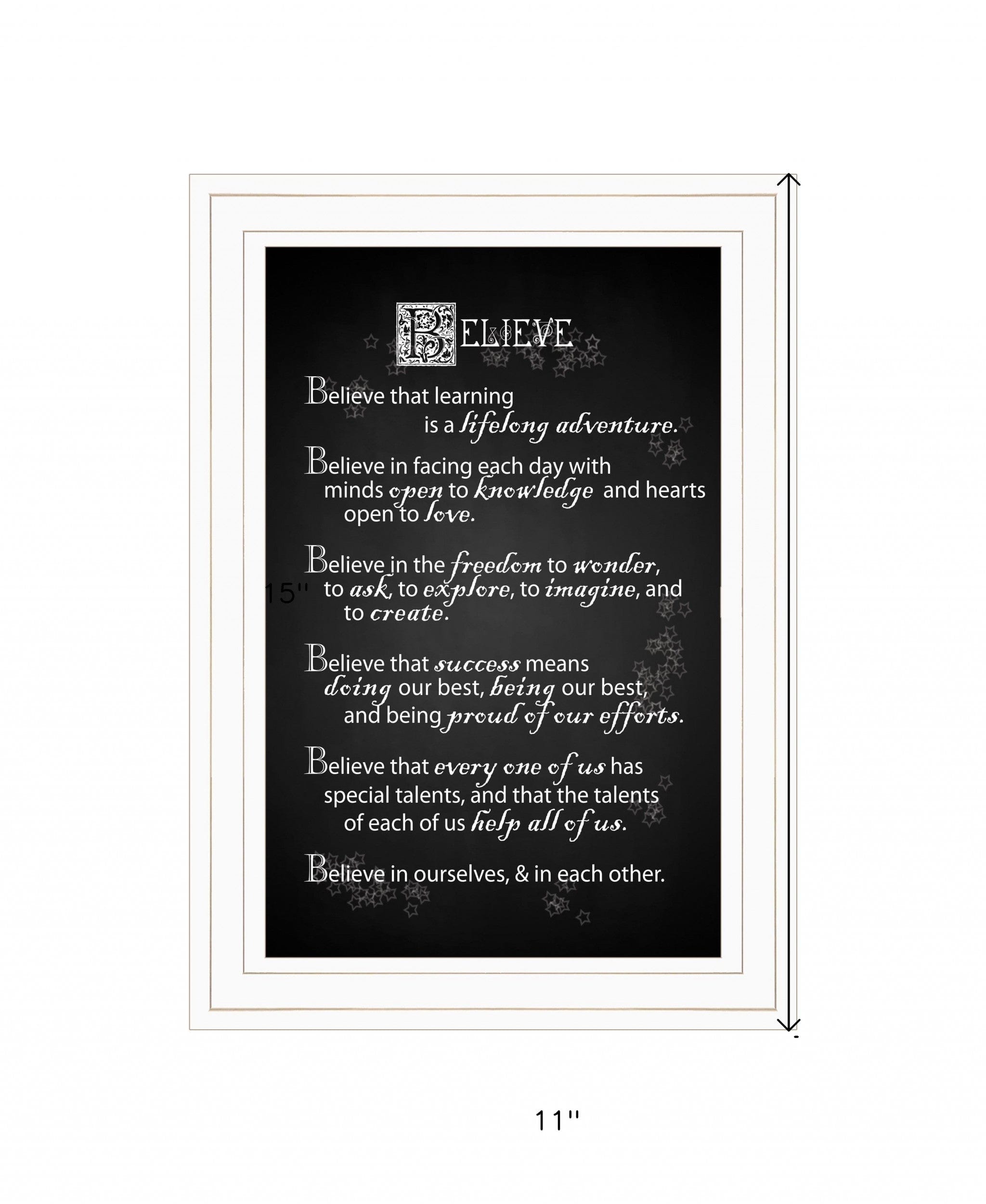 Believe 1 White Framed Print Wall Art - Homeroots