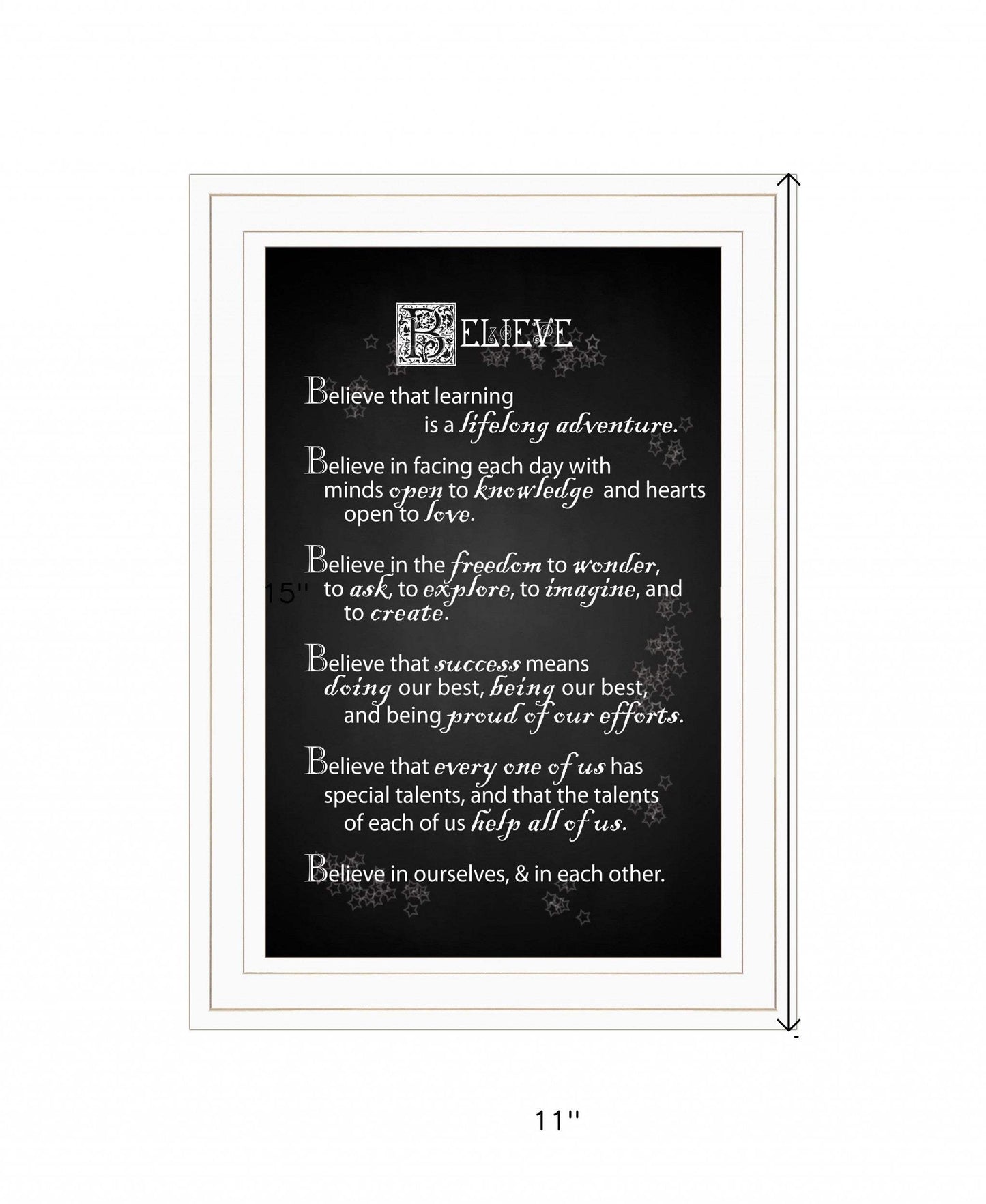 Believe 1 White Framed Print Wall Art - Homeroots - Flyclothing LLC