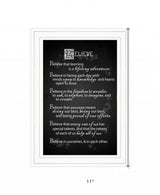 Believe 1 White Framed Print Wall Art - Homeroots - Flyclothing LLC