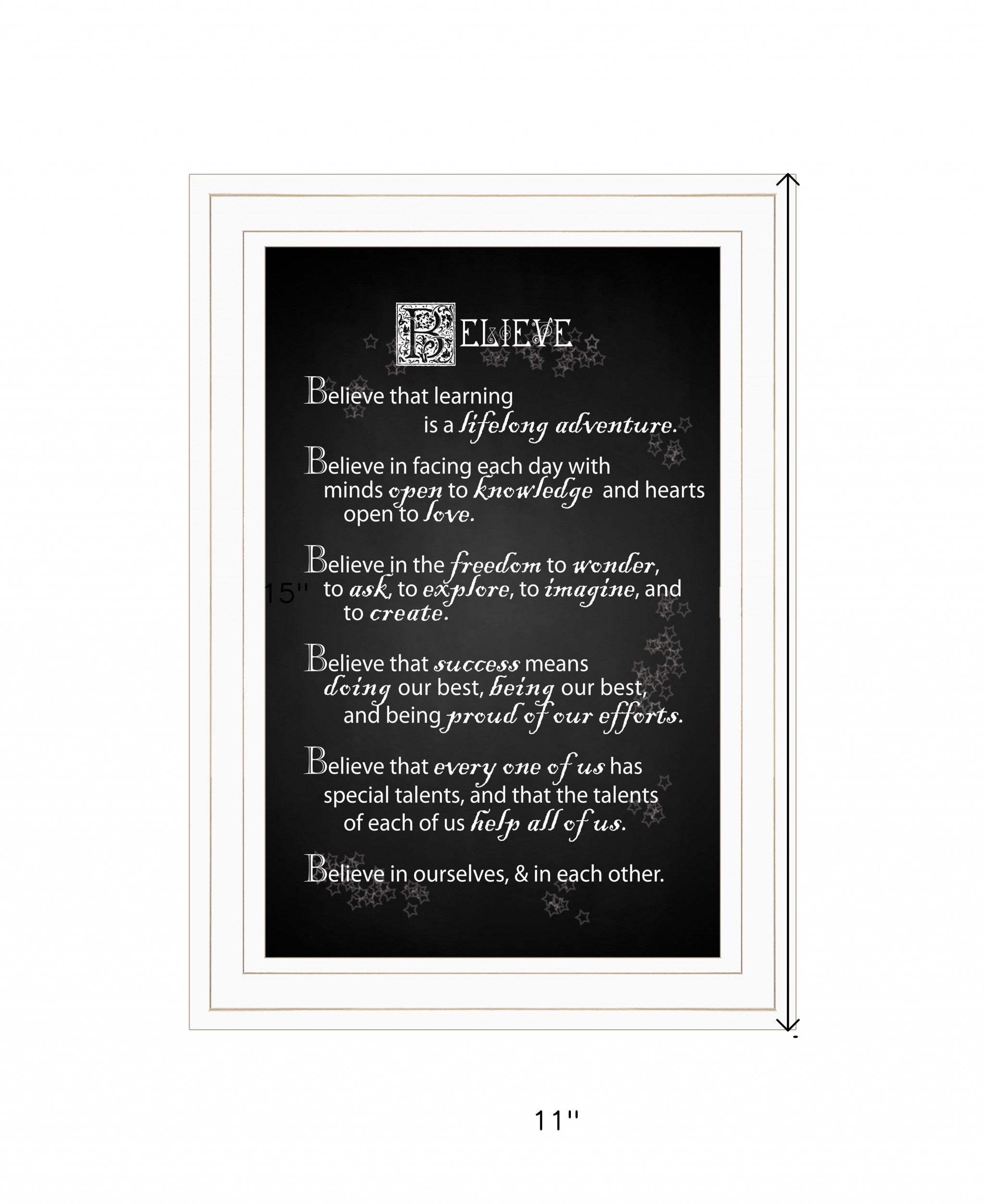 Believe 1 White Framed Print Wall Art - Homeroots - Flyclothing LLC