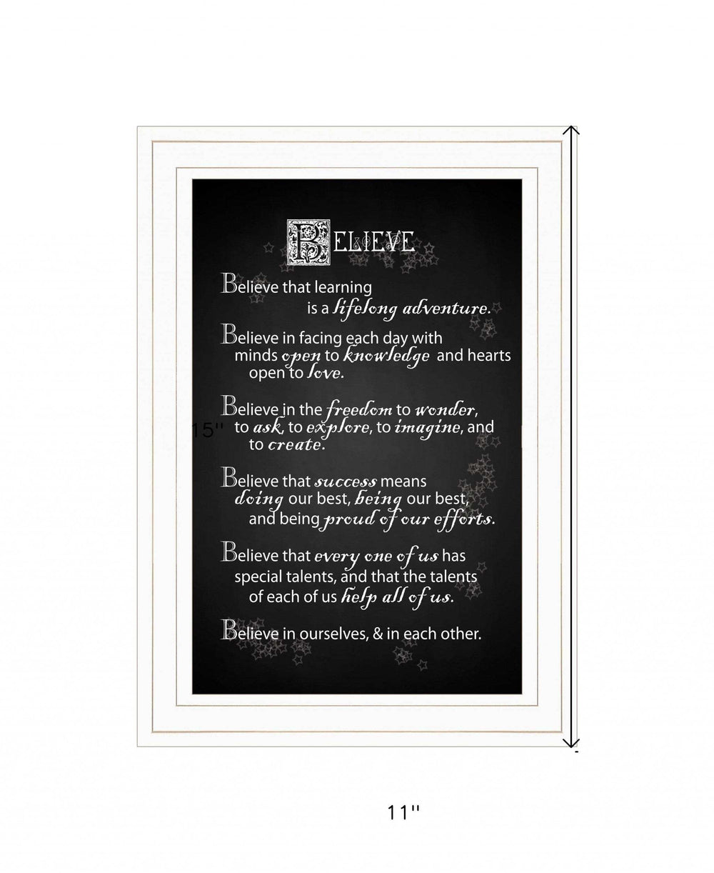 Believe 1 White Framed Print Wall Art - Homeroots - Flyclothing LLC