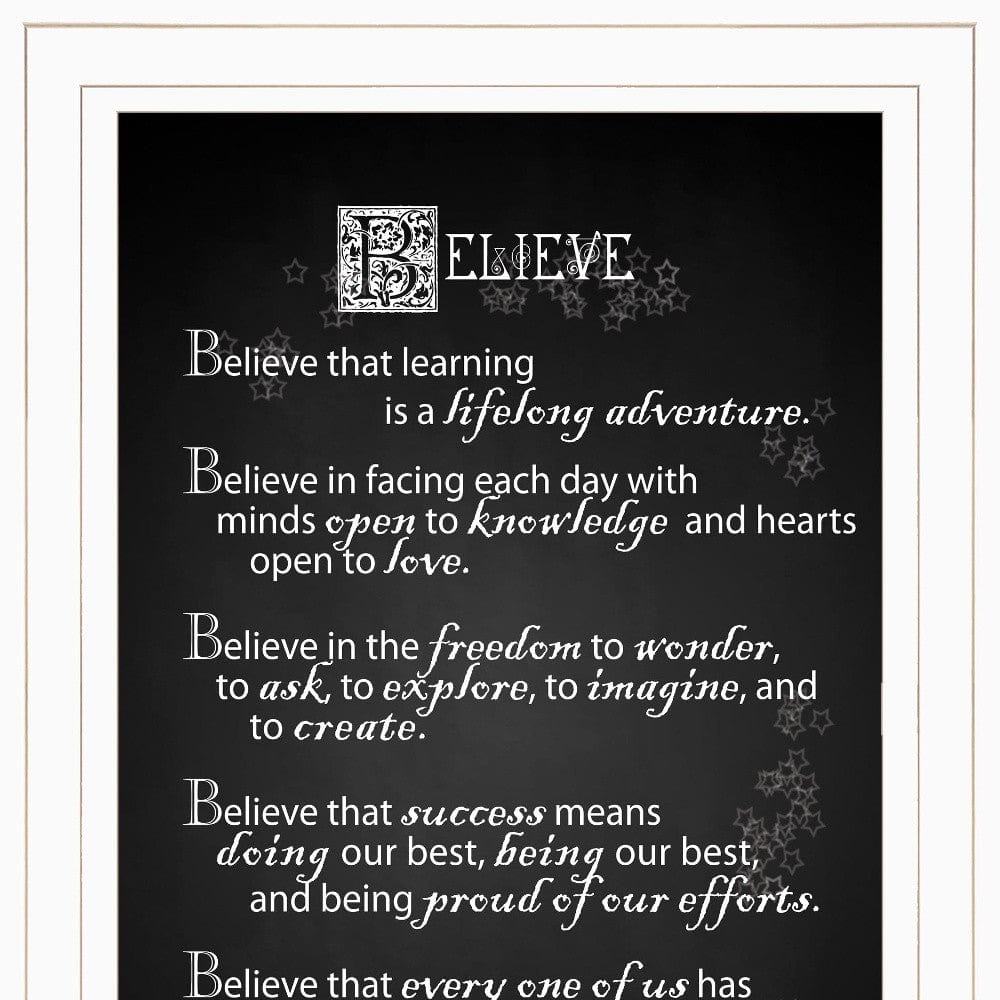 Believe 1 White Framed Print Wall Art - Homeroots