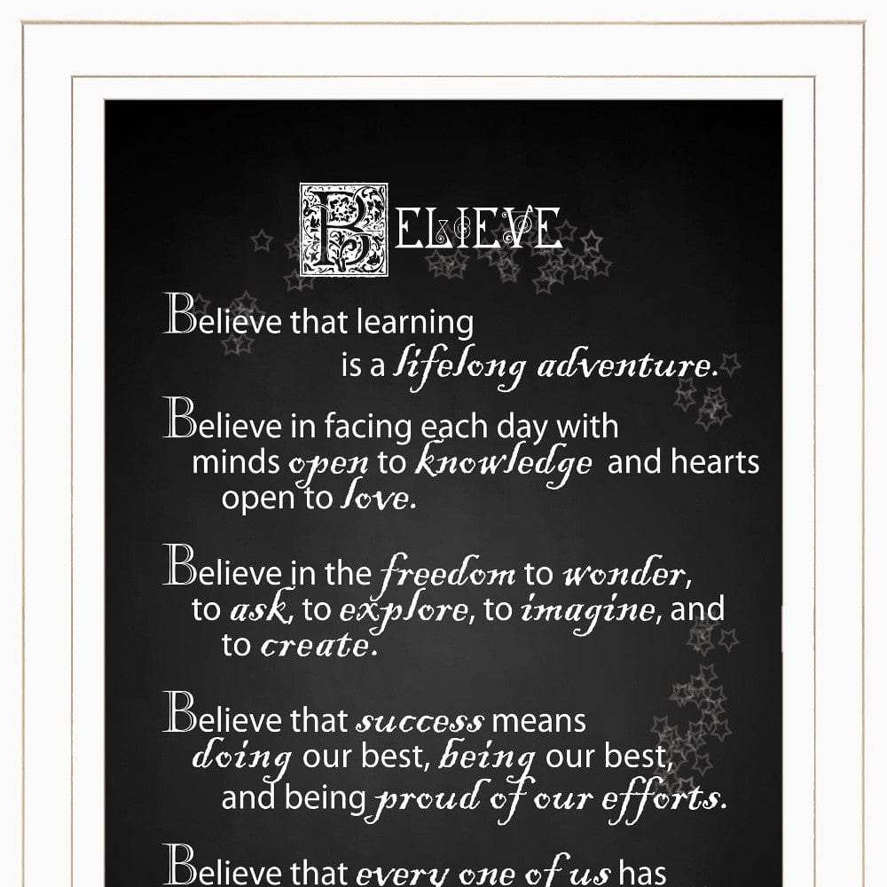 Believe 1 White Framed Print Wall Art - Homeroots - Flyclothing LLC