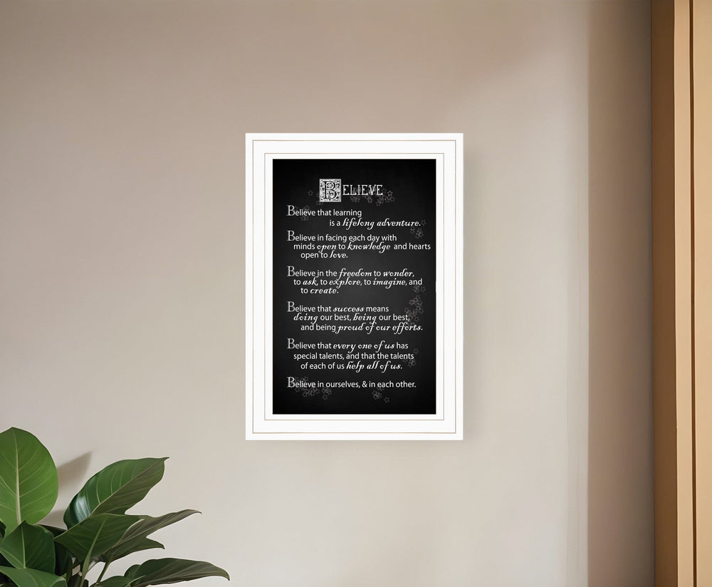 Believe 1 White Framed Print Wall Art - Homeroots