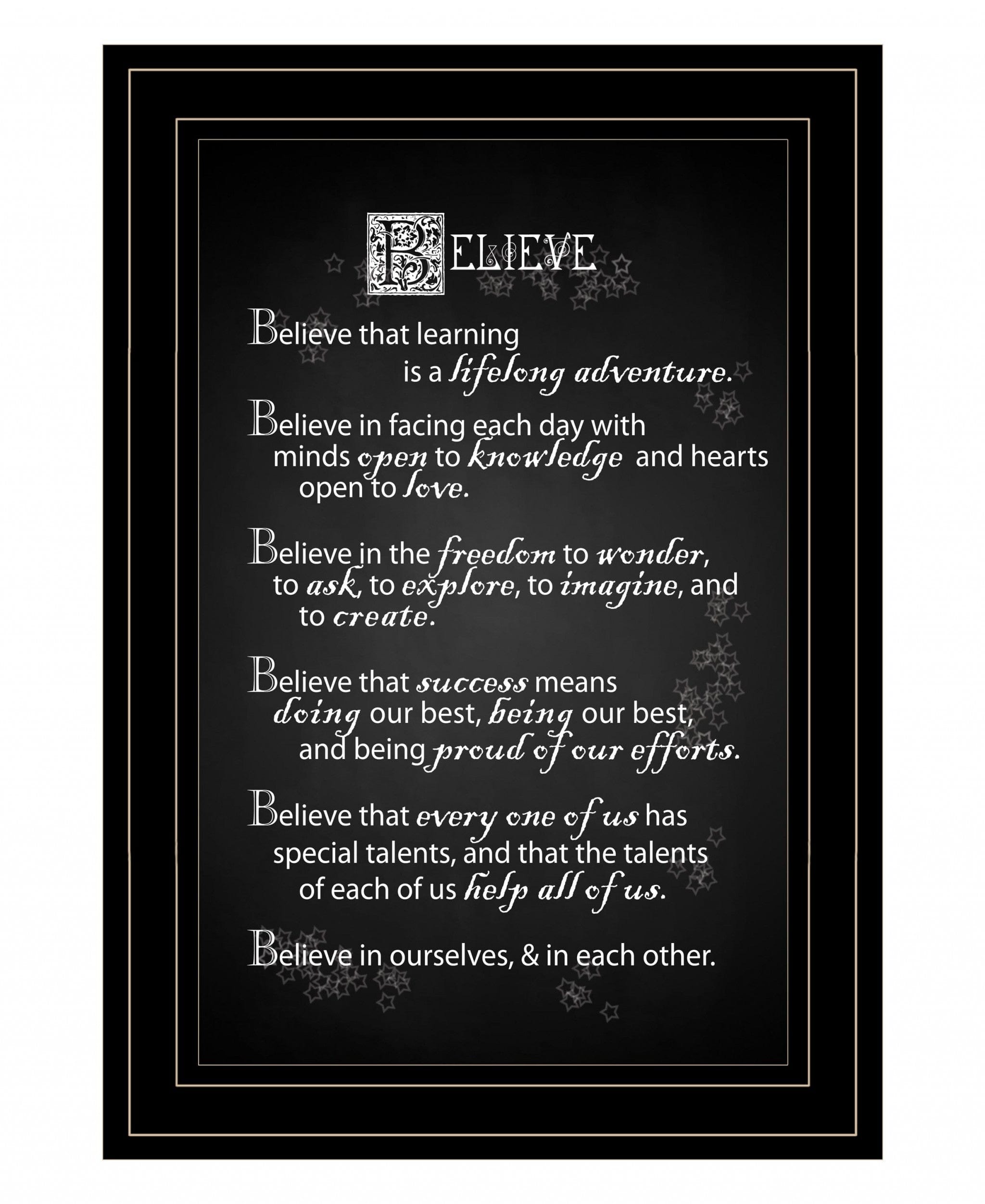 Believe 2 Black Framed Print Wall Art - Homeroots
