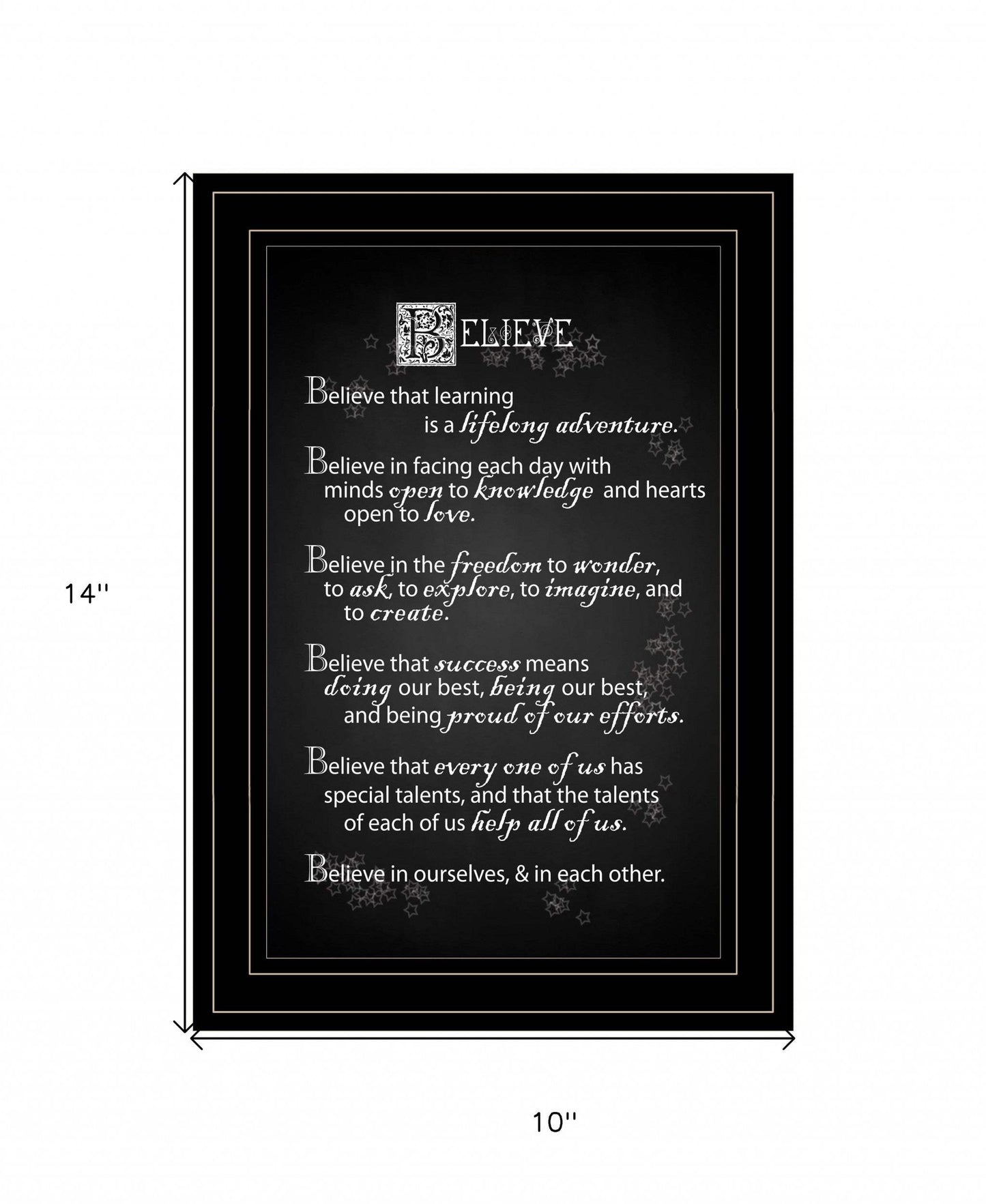 Believe 2 Black Framed Print Wall Art - Homeroots - Flyclothing LLC
