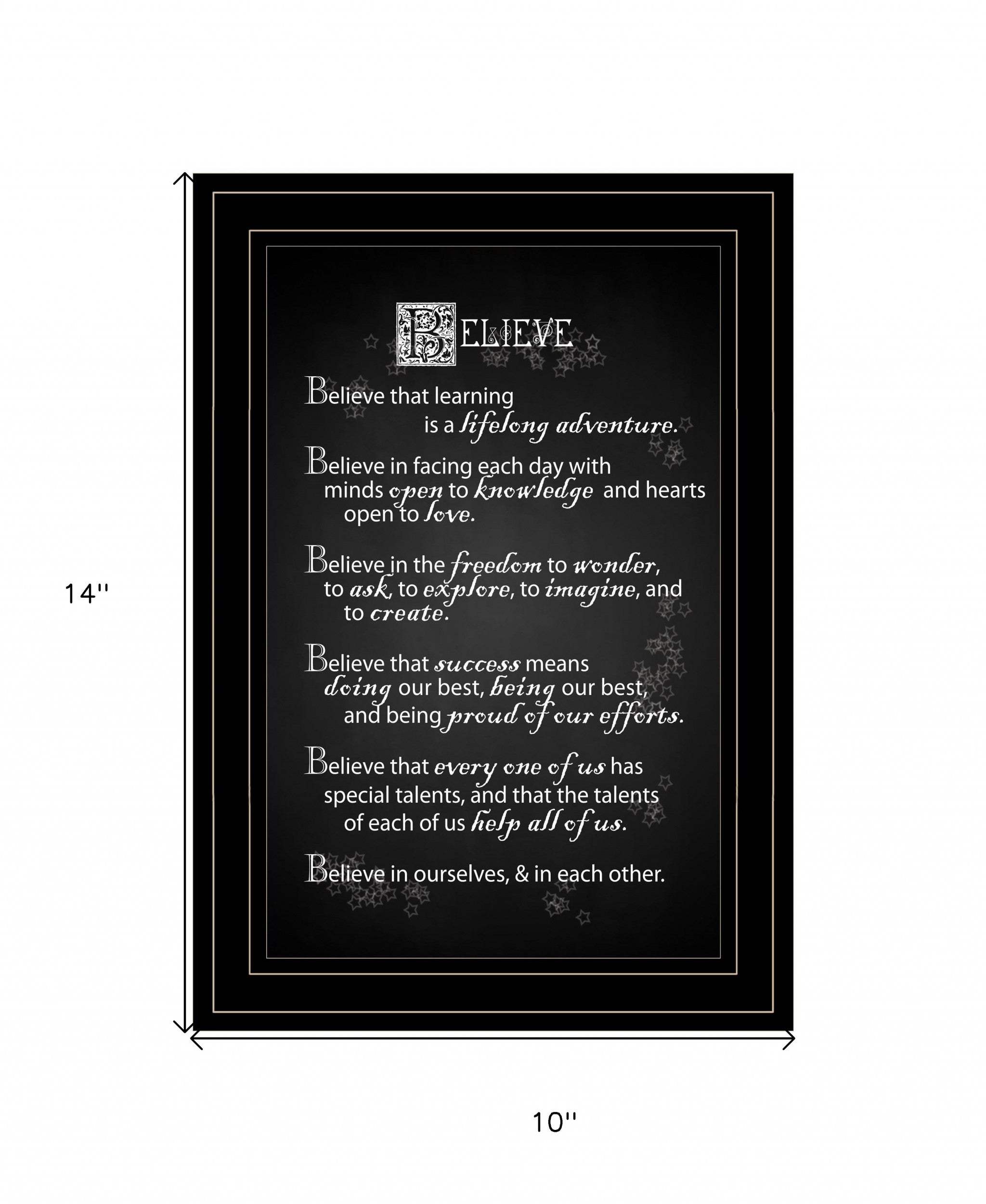 Believe 2 Black Framed Print Wall Art - Homeroots - Flyclothing LLC