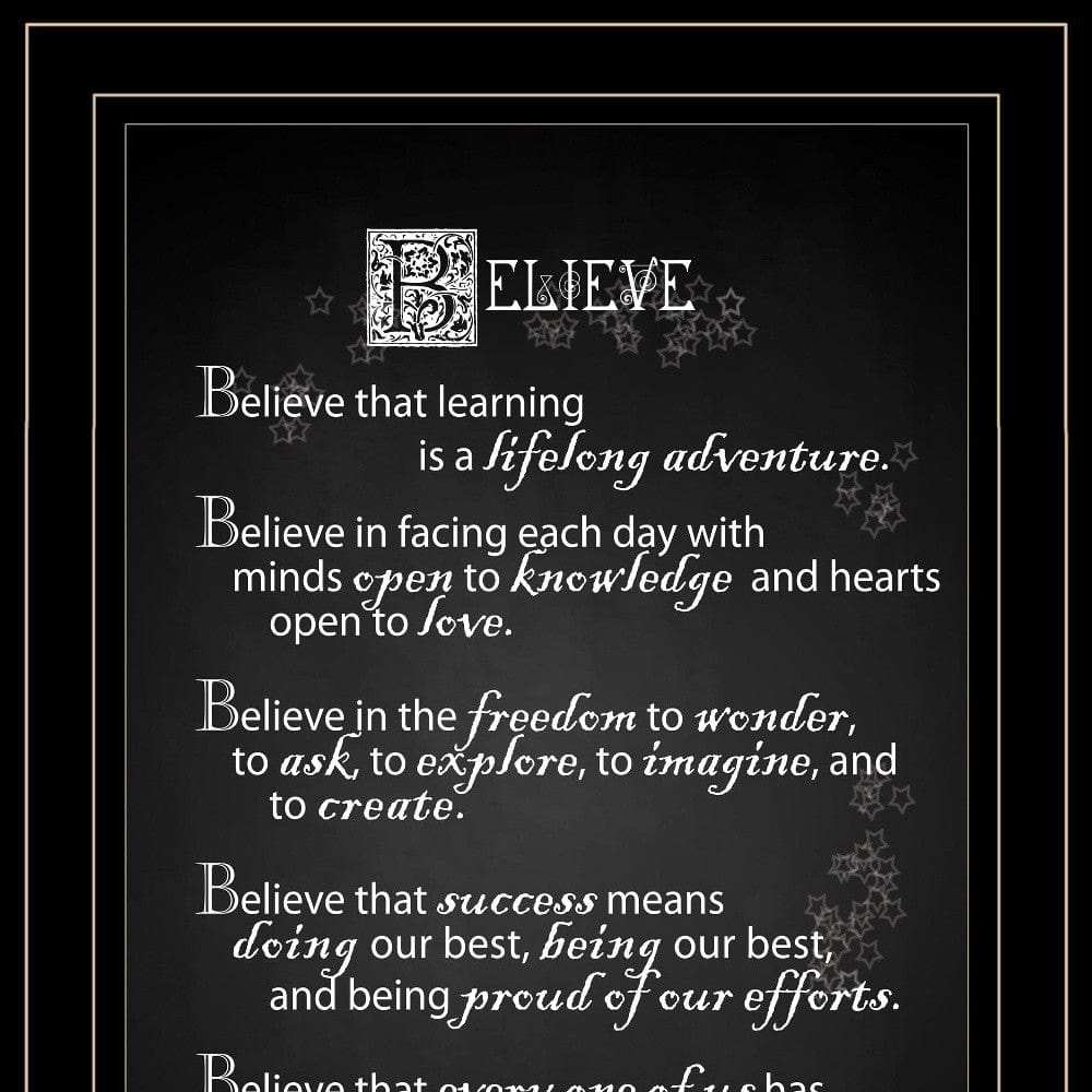 Believe 2 Black Framed Print Wall Art - Homeroots - Flyclothing LLC
