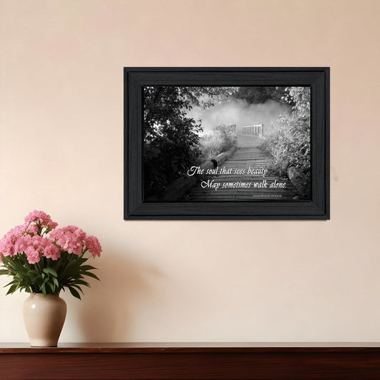 Beauty Grayscale 1 Black Framed Print Wall Art - Homeroots