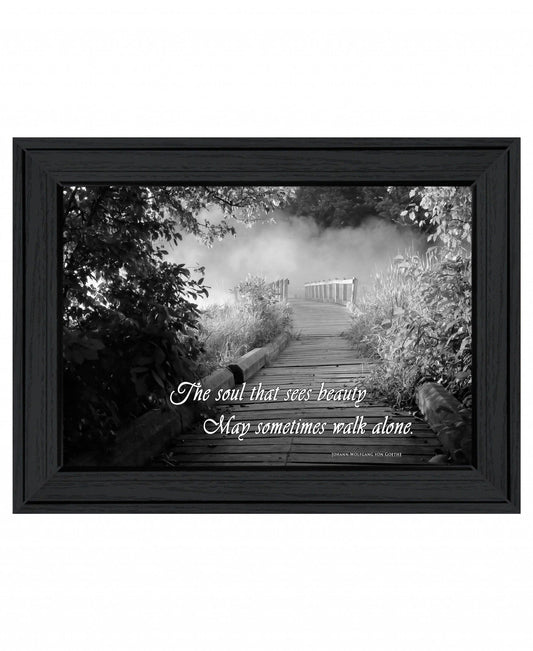 Beauty Grayscale 1 Black Framed Print Wall Art - Homeroots