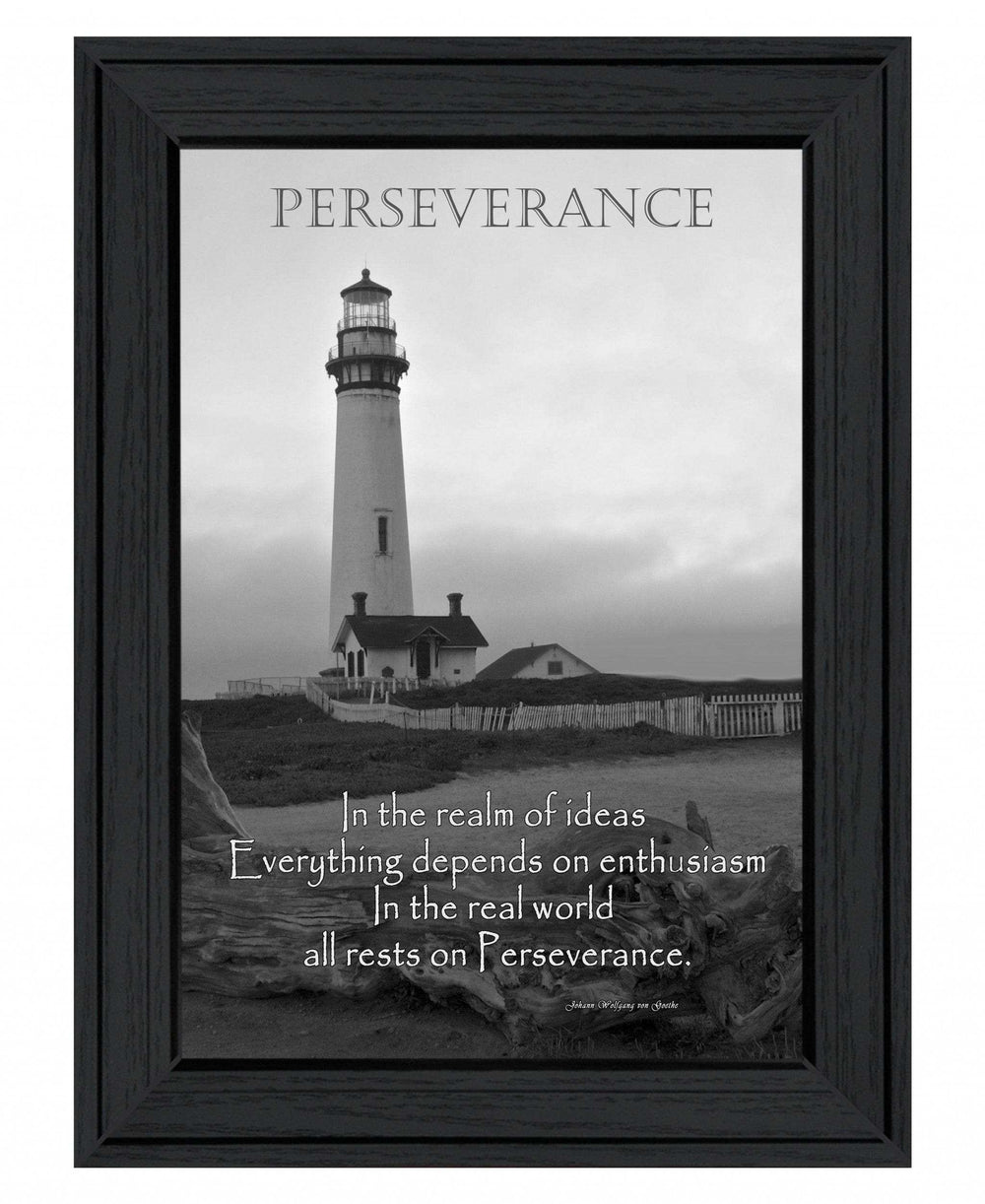 Perseverance Grayscale 1 Black Framed Print Wall Art - Homeroots - Flyclothing LLC