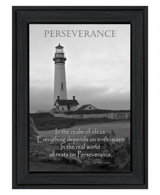 Perseverance Grayscale 1 Black Framed Print Wall Art - Homeroots
