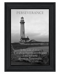 Perseverance Grayscale 1 Black Framed Print Wall Art - Homeroots