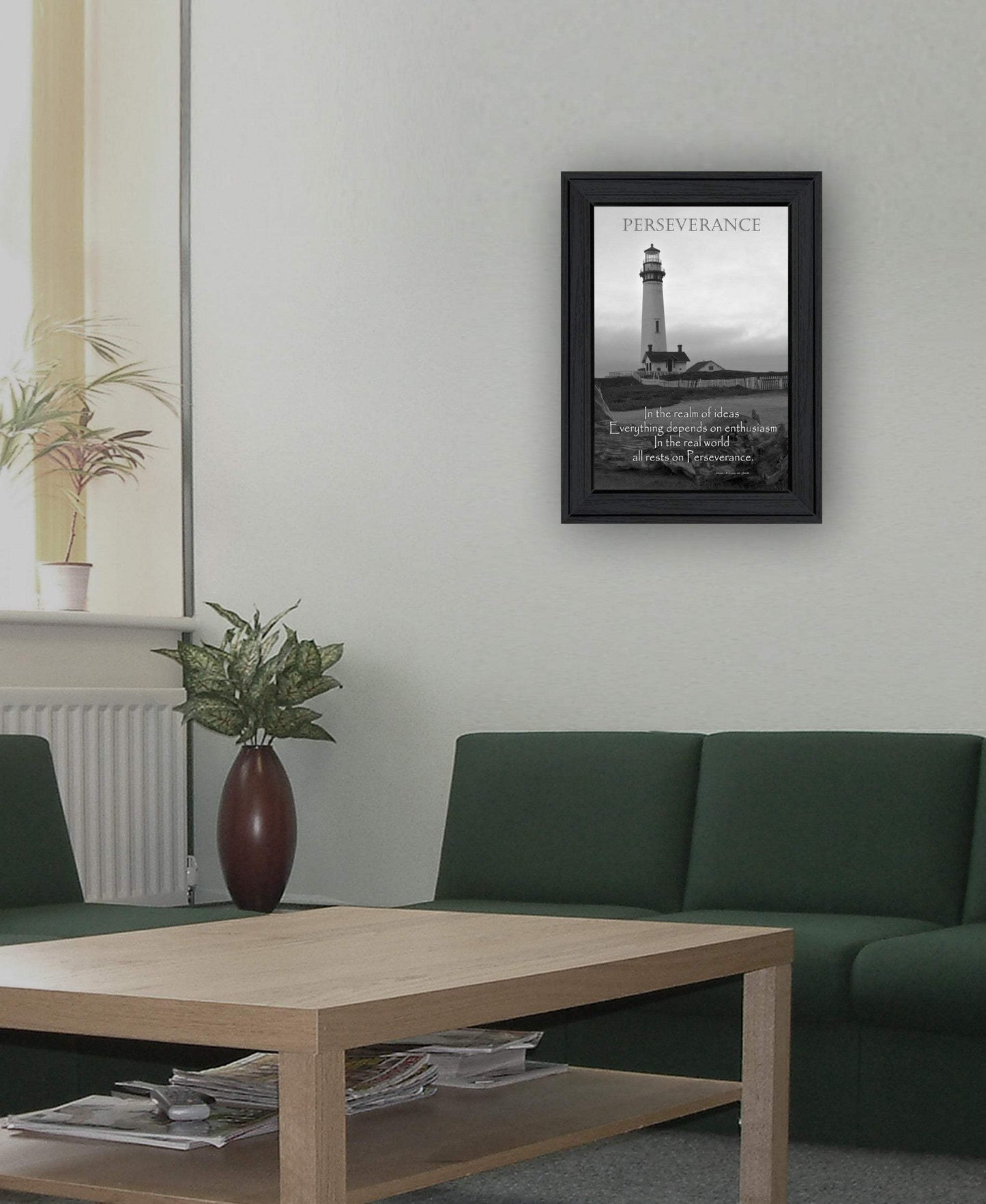 Perseverance Grayscale 1 Black Framed Print Wall Art - Homeroots - Flyclothing LLC