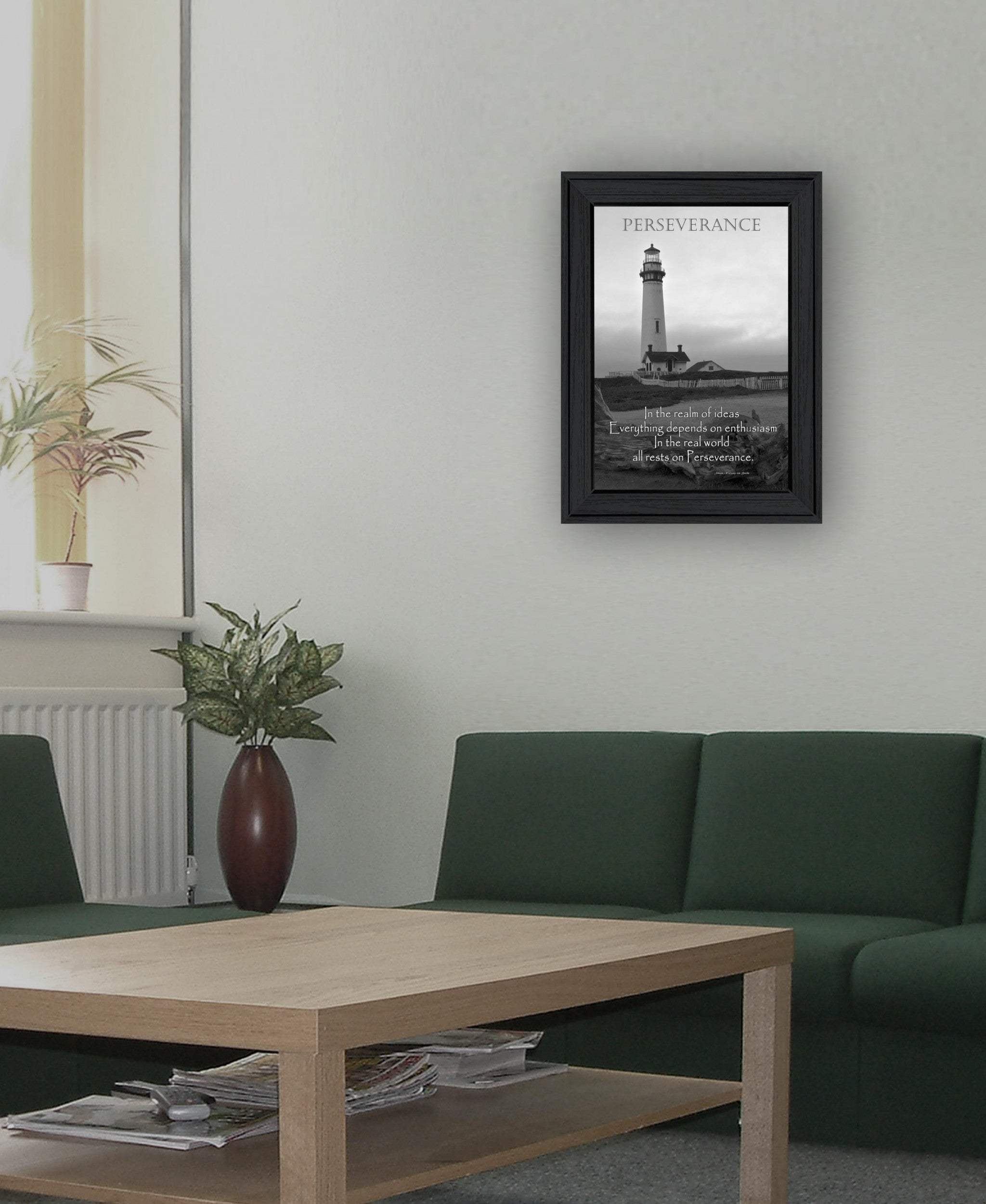 Perseverance Grayscale 1 Black Framed Print Wall Art - Homeroots - Flyclothing LLC