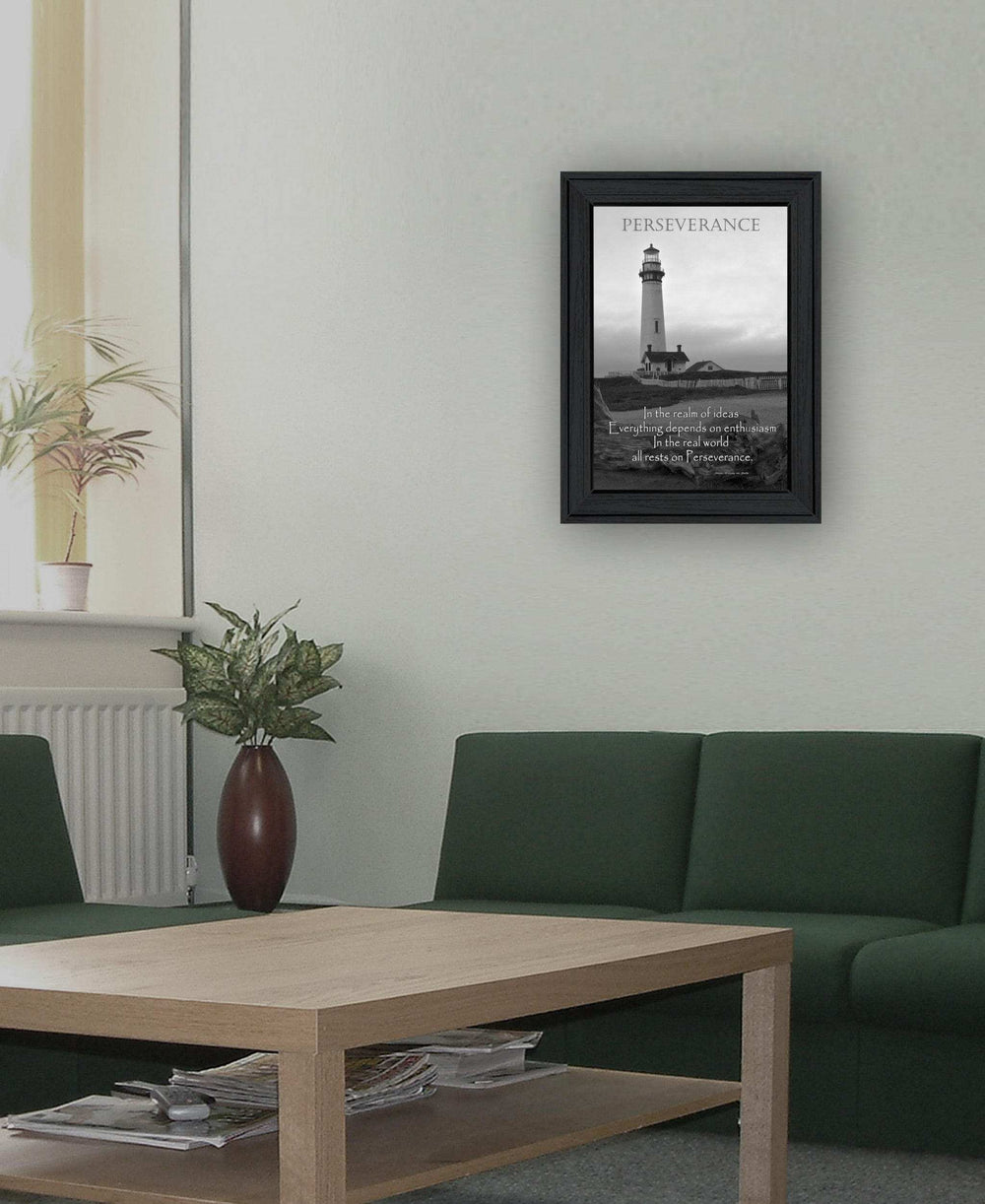 Perseverance Grayscale 1 Black Framed Print Wall Art - Homeroots - Flyclothing LLC