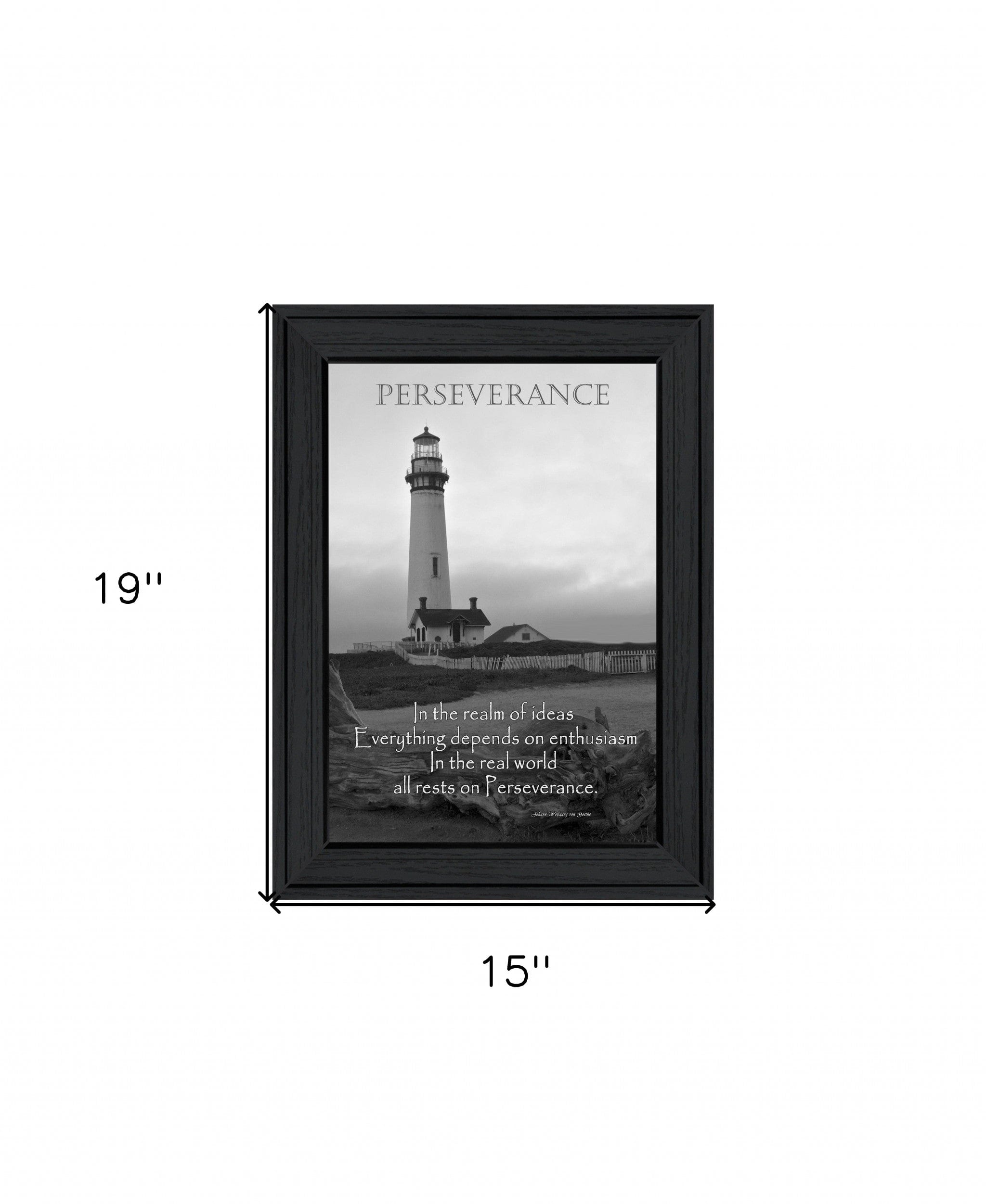 Perseverance Grayscale 1 Black Framed Print Wall Art - Homeroots