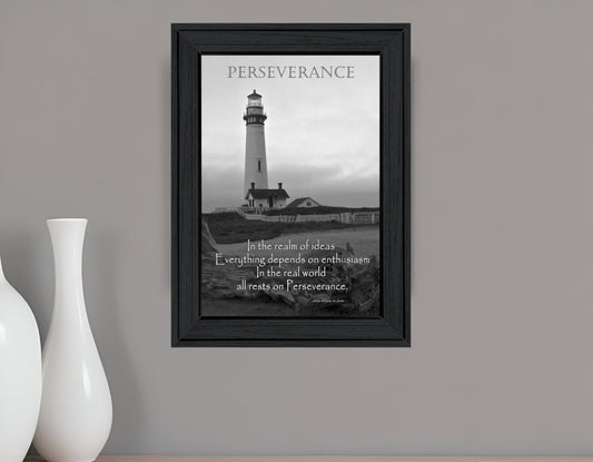 Perseverance Grayscale 1 Black Framed Print Wall Art - Homeroots