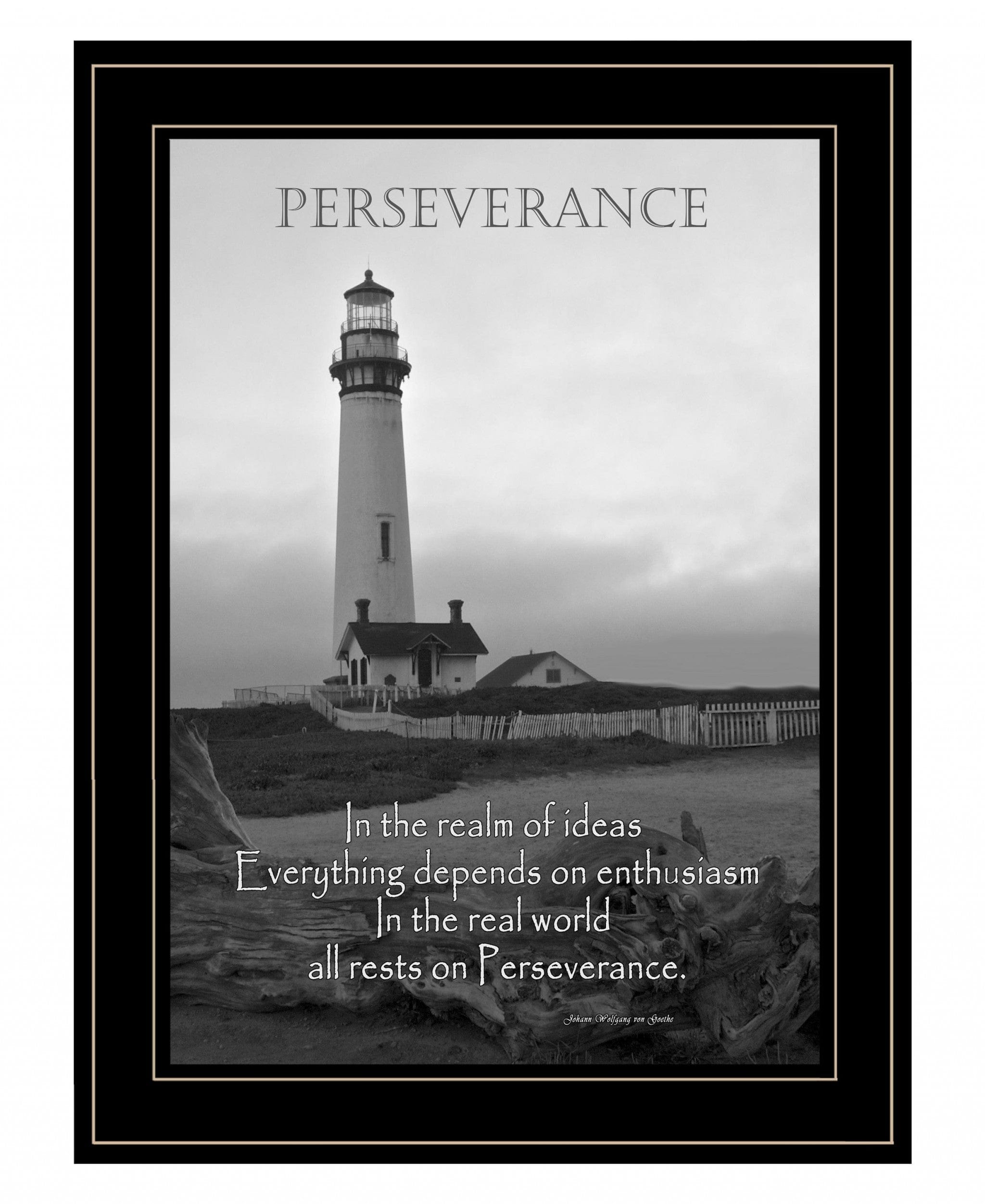Perseverance Grayscale 2 Black Framed Print Wall Art - Homeroots