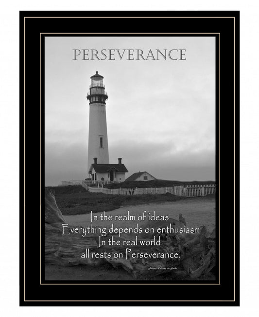 Perseverance Grayscale 2 Black Framed Print Wall Art - Homeroots