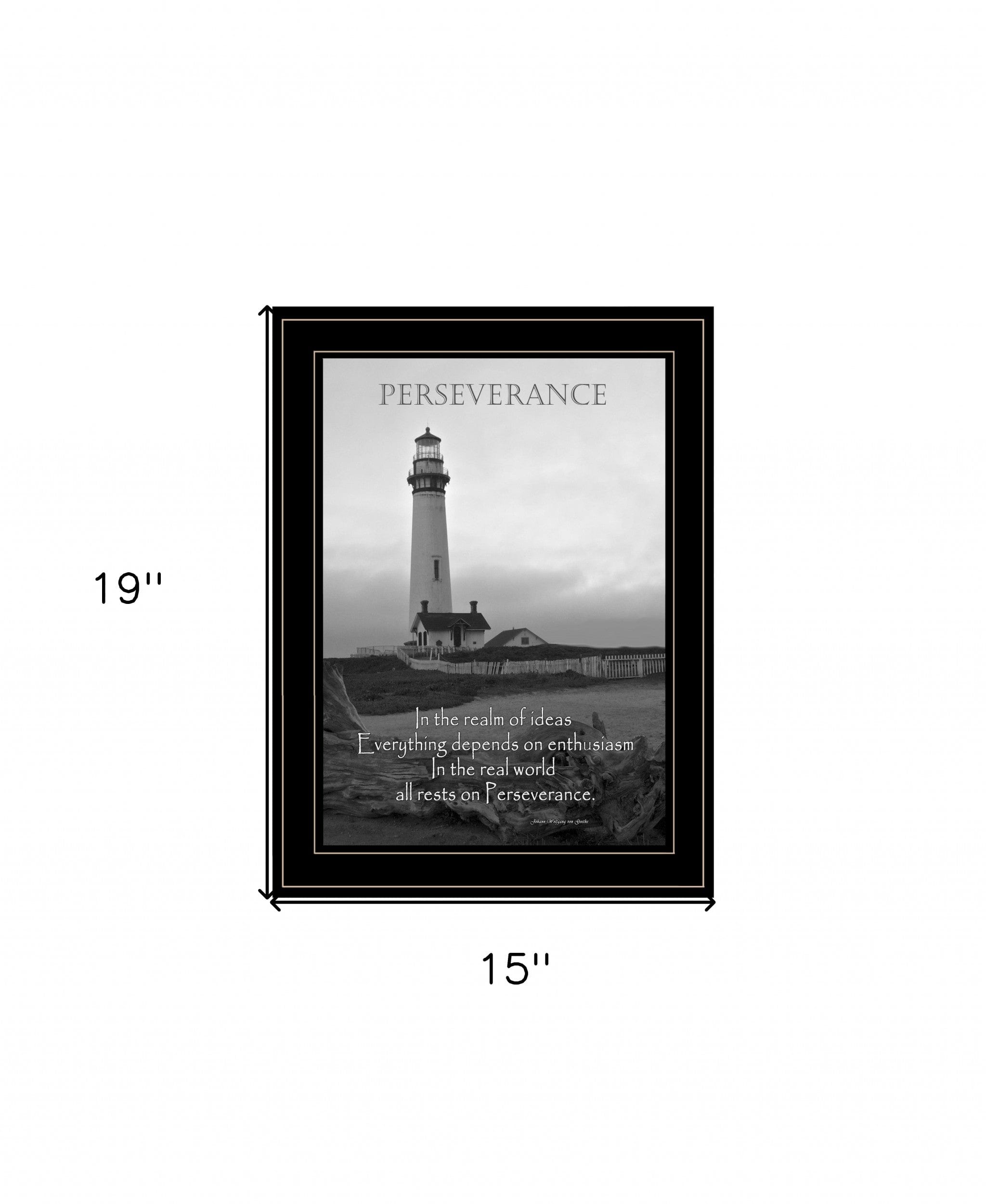 Perseverance Grayscale 2 Black Framed Print Wall Art - Homeroots