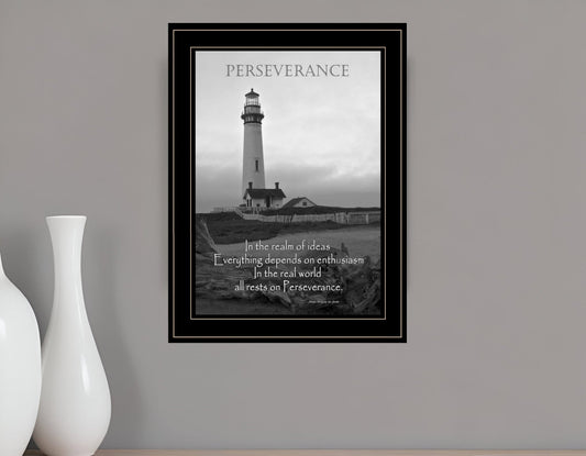 Perseverance Grayscale 2 Black Framed Print Wall Art - Homeroots