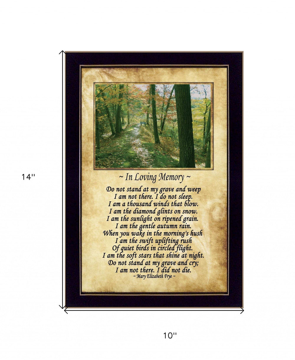 In Loving Memory Forest Black Framed Print Wall Art - Homeroots - Flyclothing LLC