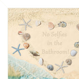 No Selfies in the Bathroom Sea 1 White Framed Print Bathroom Wall Art - Homeroots