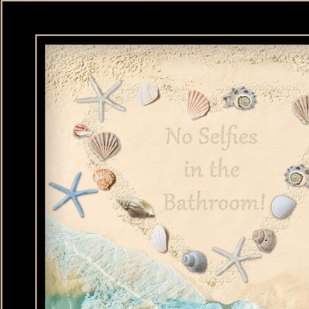 No Selfies in the Bathroom Sea 2 Black Framed Print Bathroom Wall Art - Homeroots - Flyclothing LLC
