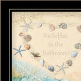 No Selfies in the Bathroom Sea 2 Black Framed Print Bathroom Wall Art - Homeroots