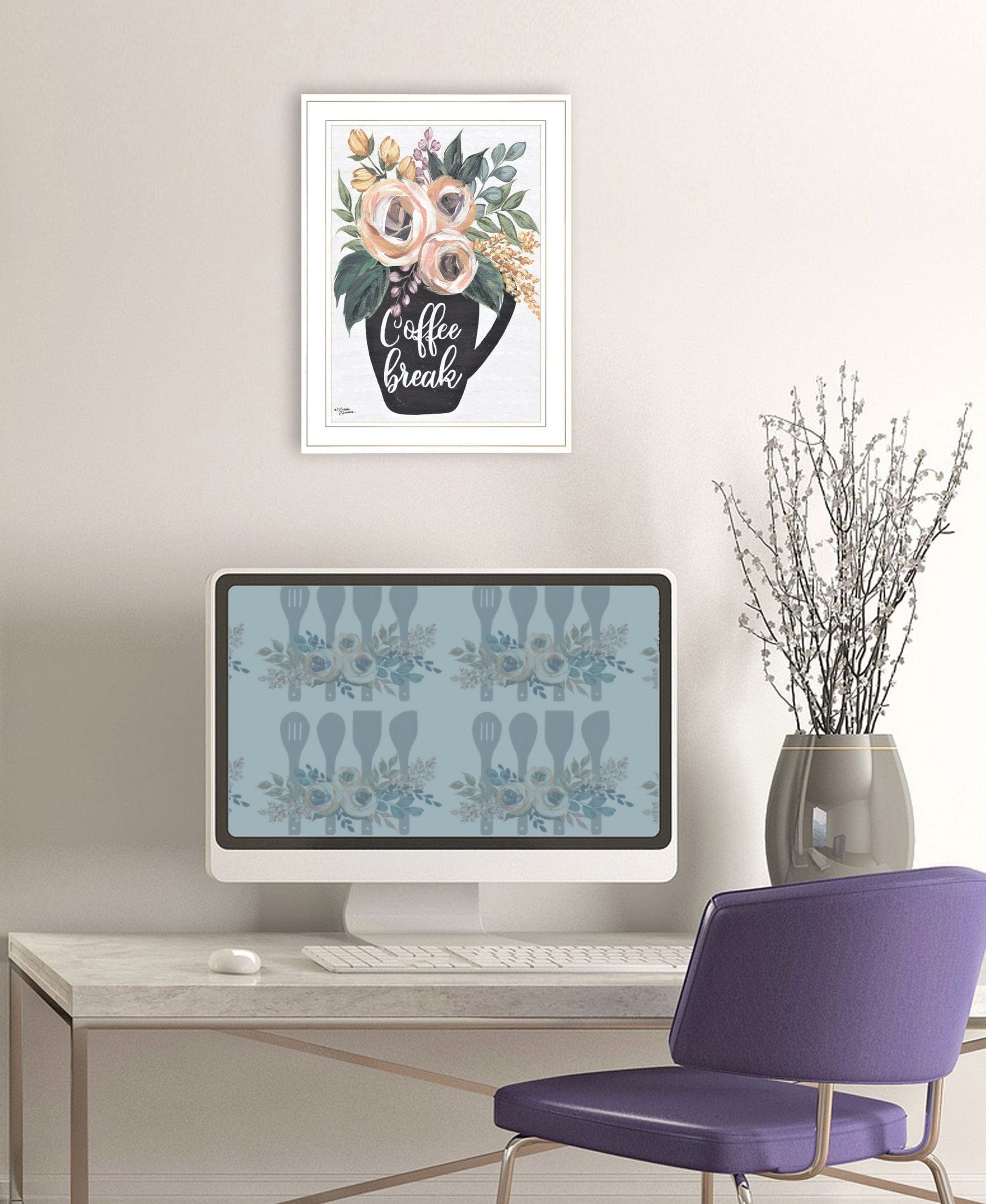 Coffee Break 1 White Framed Print Kitchen Wall Art - Homeroots