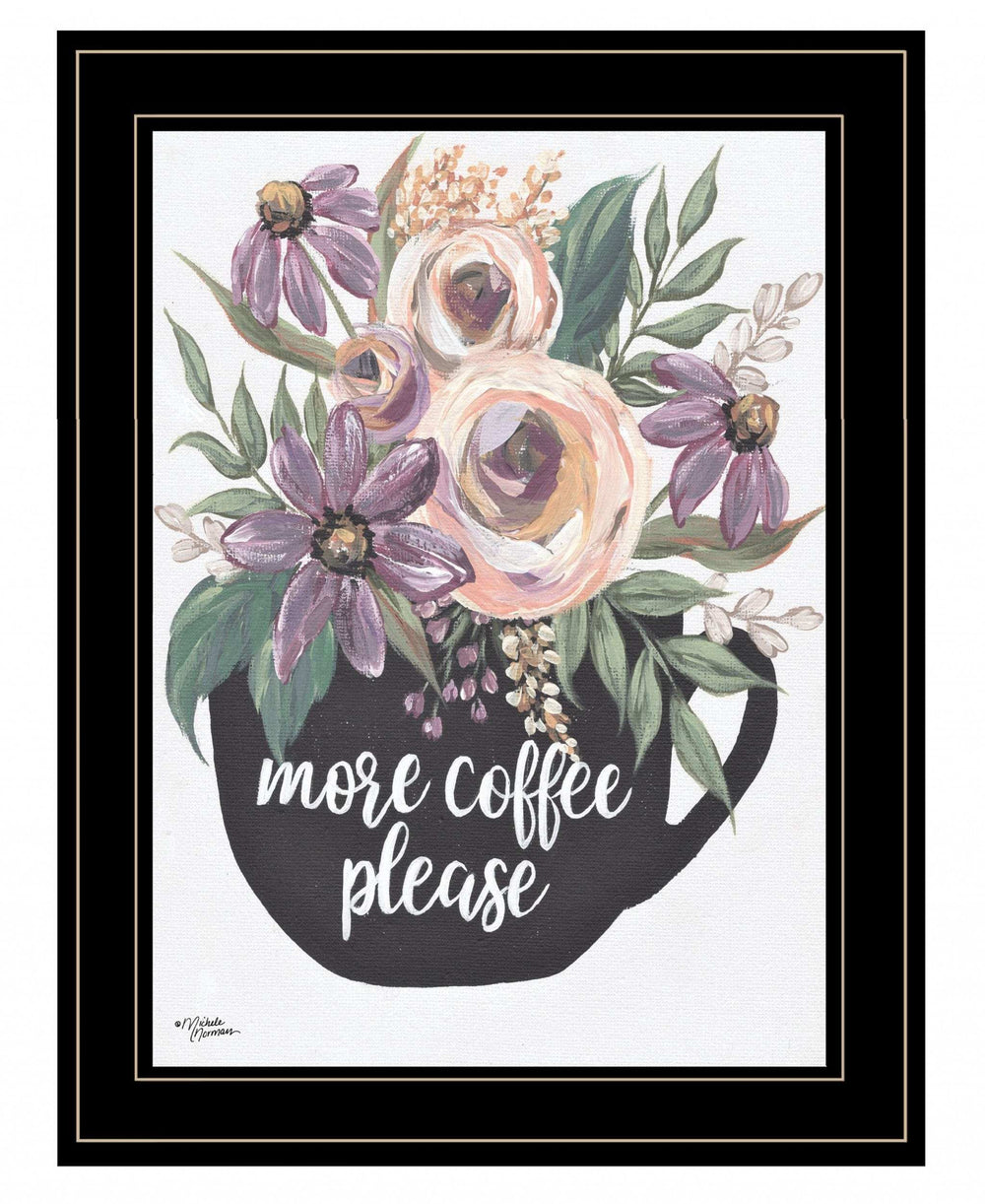 More Coffee Please 2 Black Framed Print Kitchen Wall Art - Homeroots - Flyclothing LLC