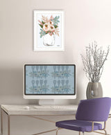 Floral Jar 1 White Framed Print Wall Art - Homeroots - Flyclothing LLC