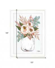 Floral Jar 1 White Framed Print Wall Art - Homeroots
