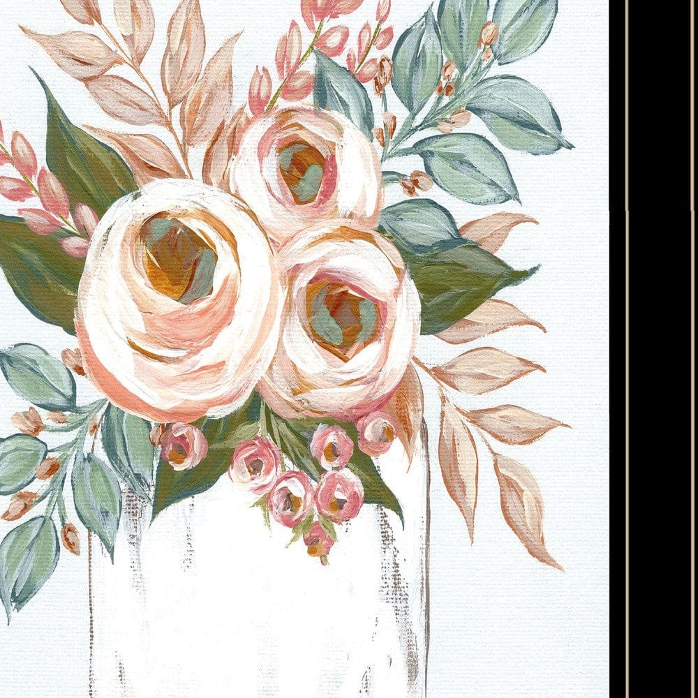 Floral Jar 2 Black Framed Print Wall Art - Homeroots