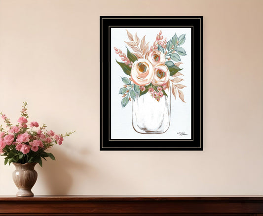 Floral Jar 2 Black Framed Print Wall Art - Homeroots
