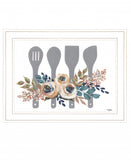 Fall Floral Baking Utensils 1 White Framed Print Kitchen Wall Art - Homeroots