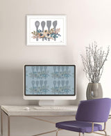Fall Floral Baking Utensils 1 White Framed Print Kitchen Wall Art - Homeroots - Flyclothing LLC