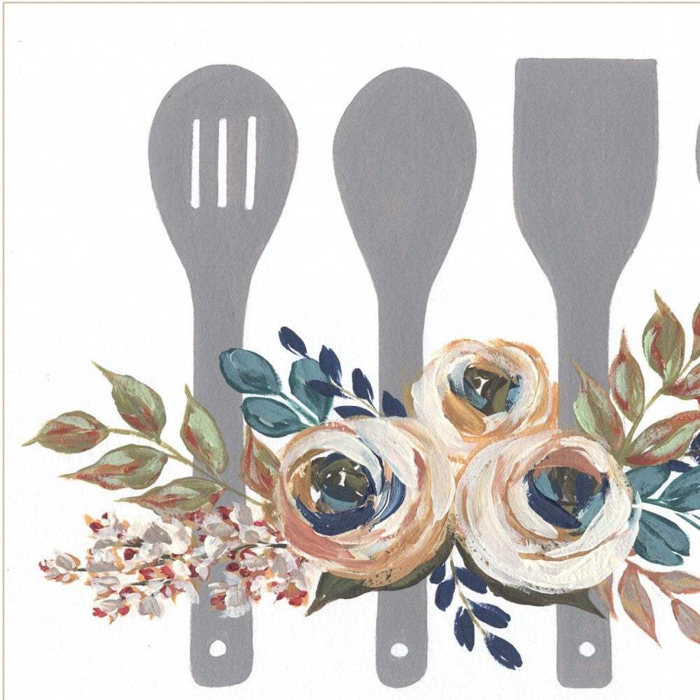 Fall Floral Baking Utensils 1 White Framed Print Kitchen Wall Art - Homeroots - Flyclothing LLC