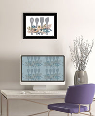 Fall Floral Baking Utensils 2 Black Framed Print Kitchen Wall Art - Homeroots