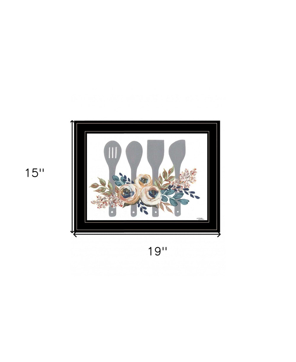Fall Floral Baking Utensils 2 Black Framed Print Kitchen Wall Art - Homeroots - Flyclothing LLC
