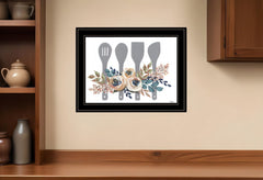Fall Floral Baking Utensils 2 Black Framed Print Kitchen Wall Art - Homeroots