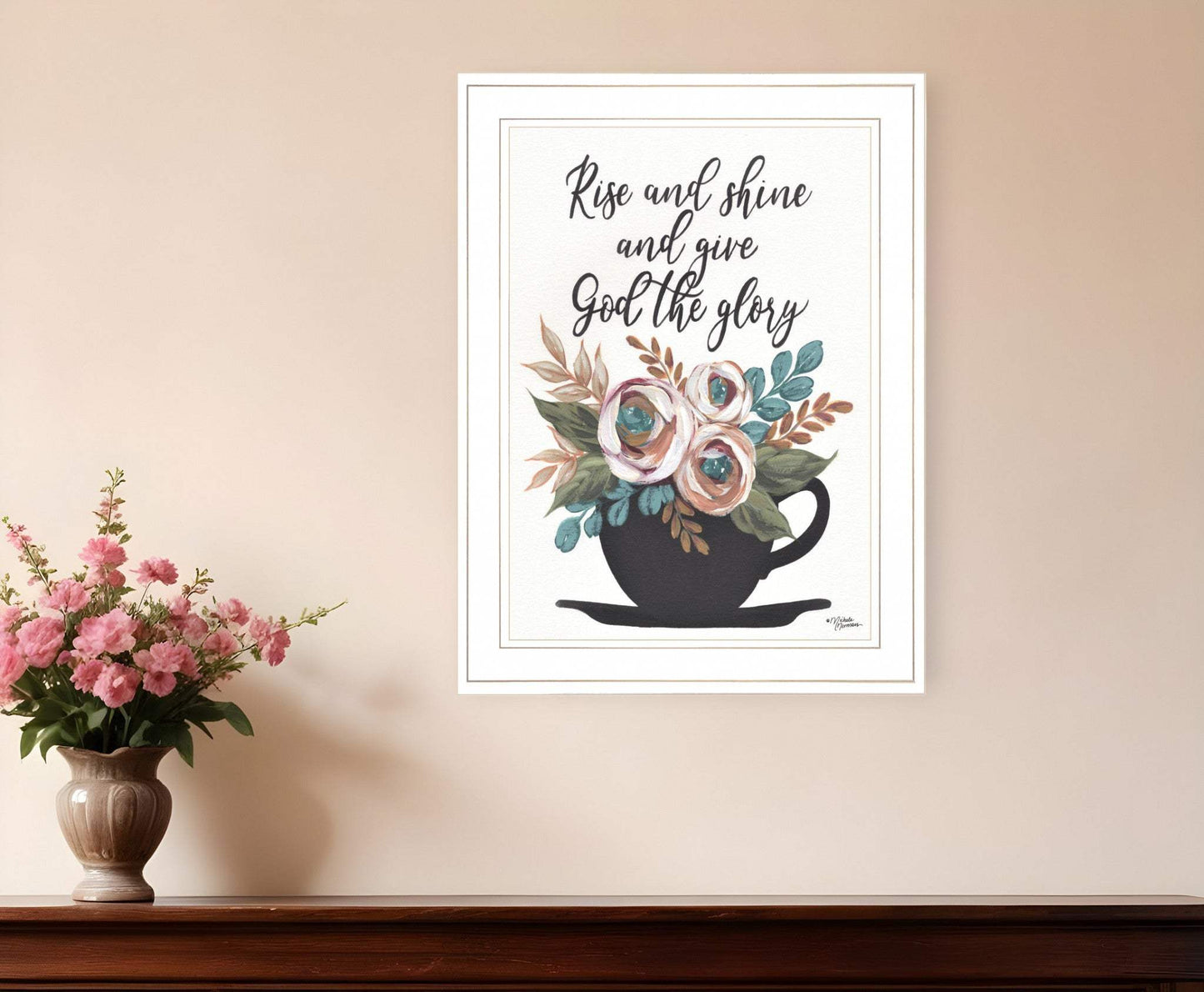 Rise and Shine 5 White Framed Print Wall Art - Homeroots - Flyclothing LLC