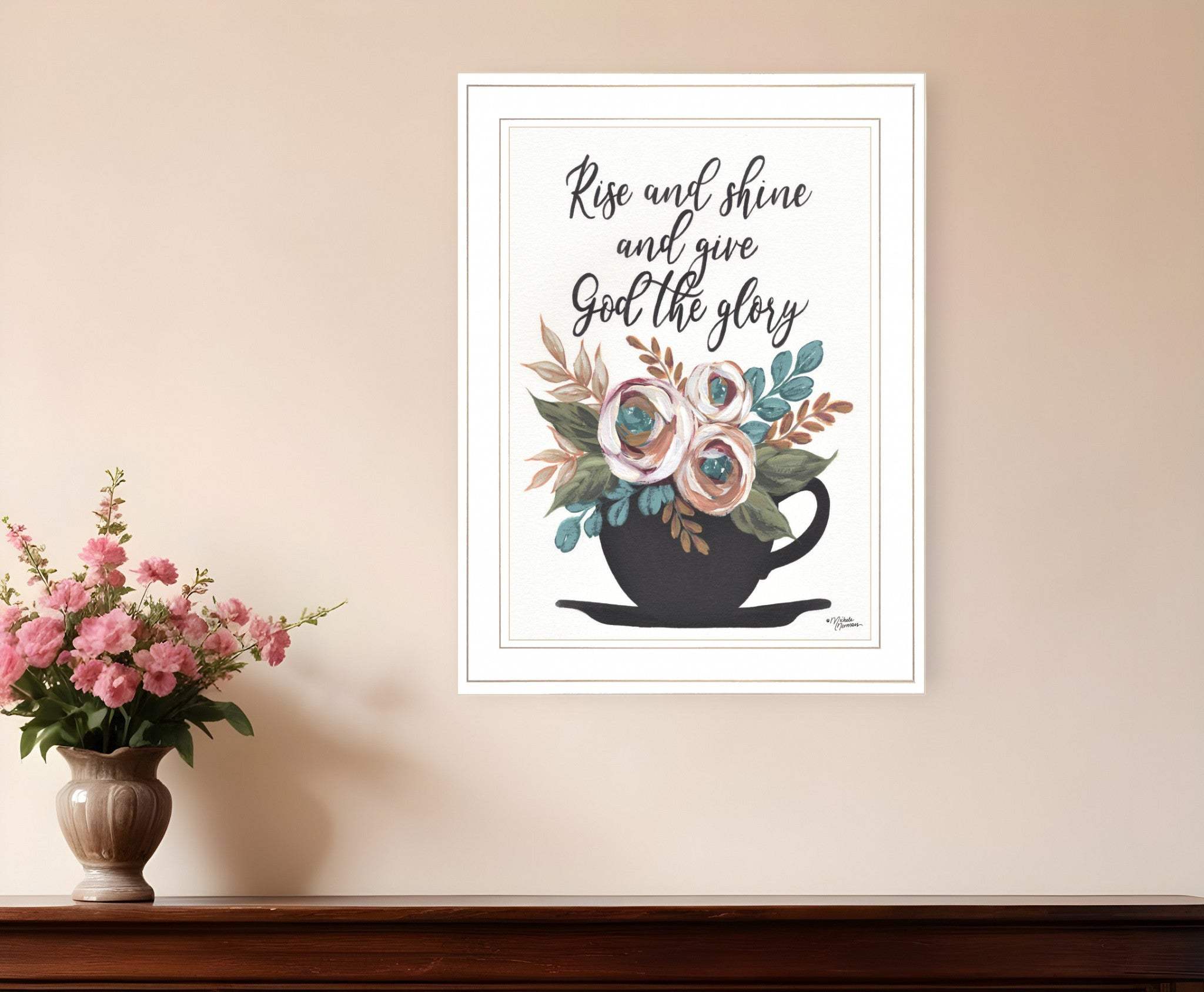 Rise and Shine 5 White Framed Print Wall Art - Homeroots - Flyclothing LLC