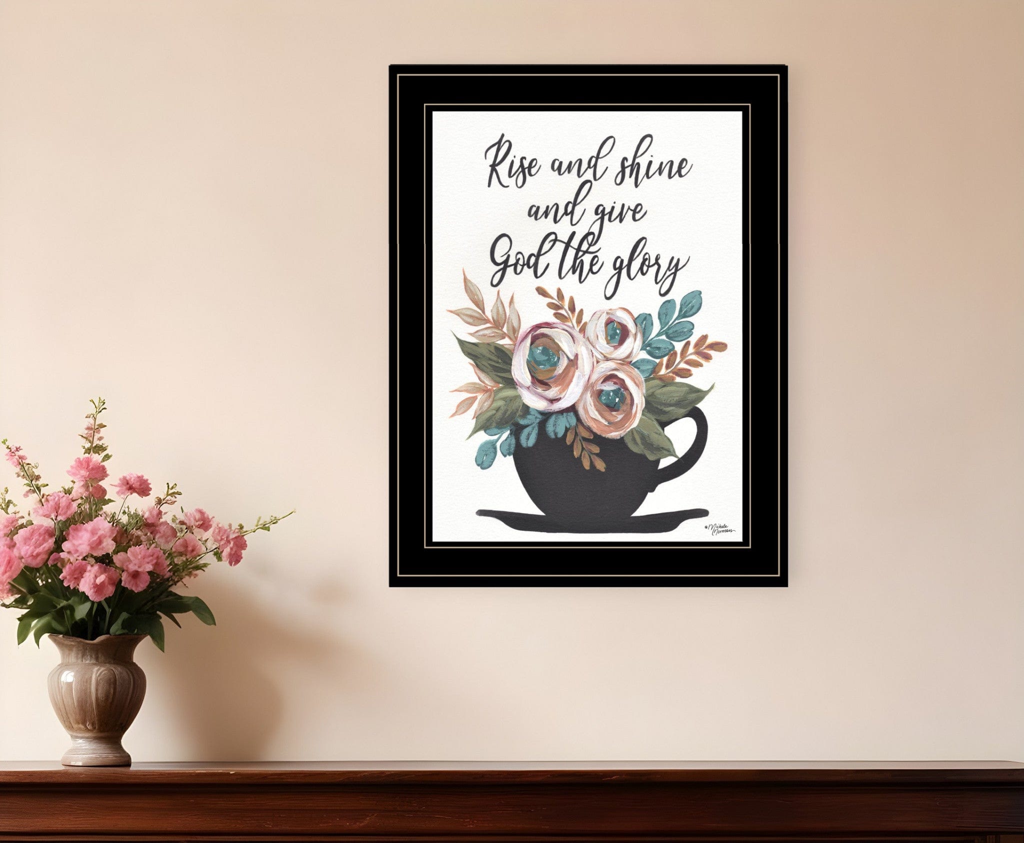 Rise and Shine 6 Black Framed Print Wall Art - Homeroots