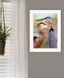 Blue Heron Duet 1 White Framed Print Wall Art - Homeroots