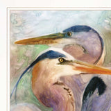 Blue Heron Duet 1 White Framed Print Wall Art - Homeroots - Flyclothing LLC