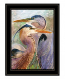Blue Heron Duet 2 Black Framed Print Wall Art - Homeroots