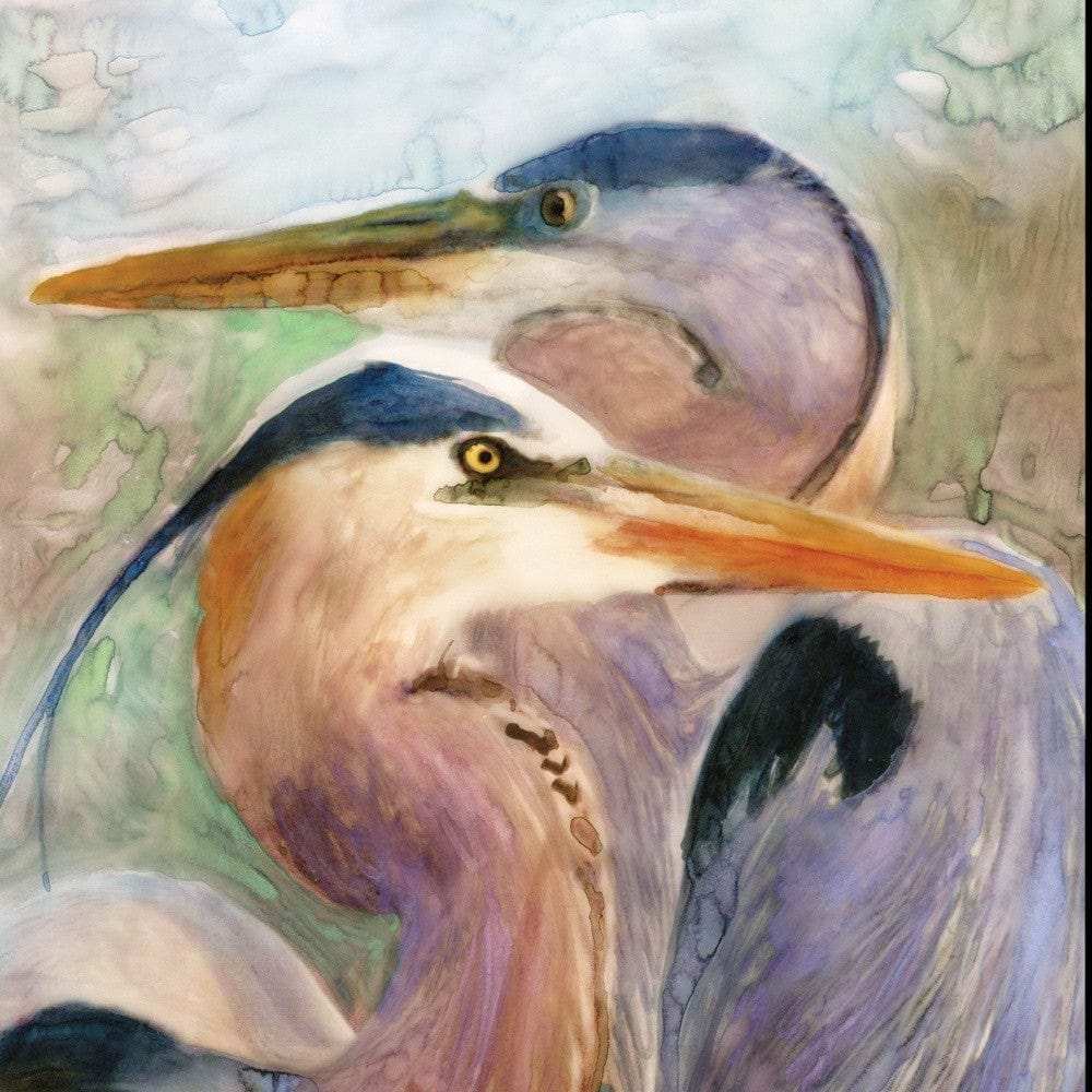 Blue Heron Duet 2 Black Framed Print Wall Art - Homeroots - Flyclothing LLC
