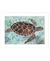 Sea Turtles Collage 1 White Framed Print Wall Art - Homeroots - Flyclothing LLC